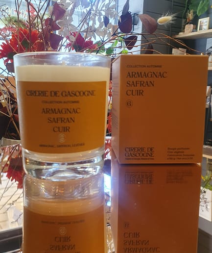 Bougie artisanale " Armagnac Safran Cuir " 180g - La Cirerie de Gascogne